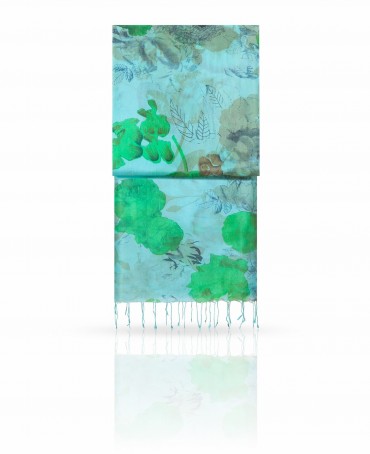 Палантин Женский S30-SMUDGE.FL/TUR.GREEN